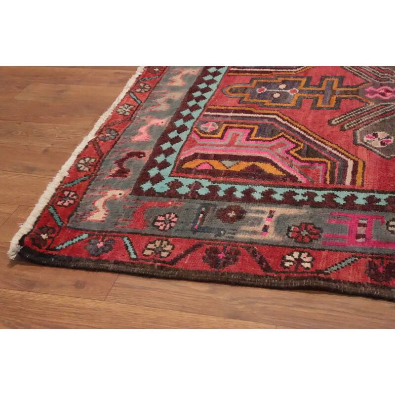 Hand Knotted Oriental 100% Wool Carpet Traditional Tribal Red Ardebil Runner Rug - 10' 4'' X 3' 5''