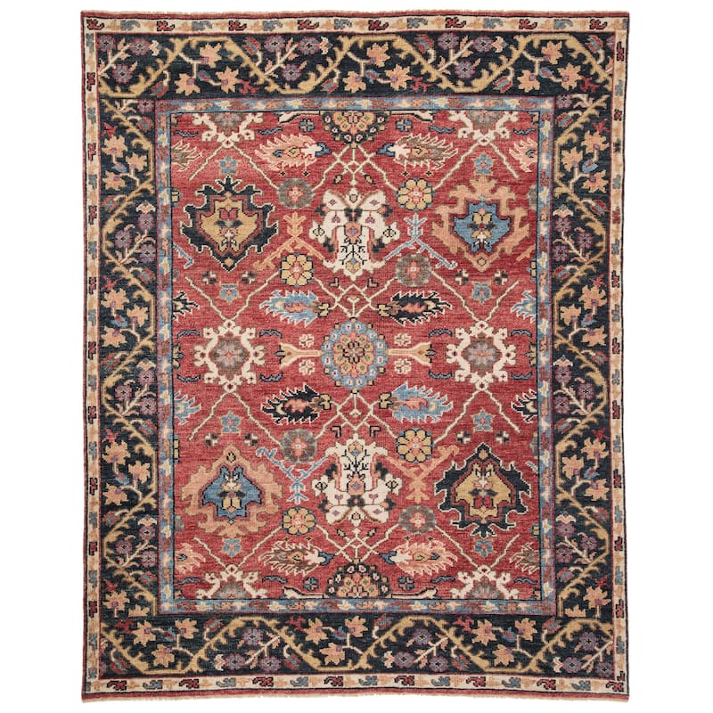 Tilney Hand-Knotted Medallion Area Rug - 8' x 10' - Red/Multi - Rectangle