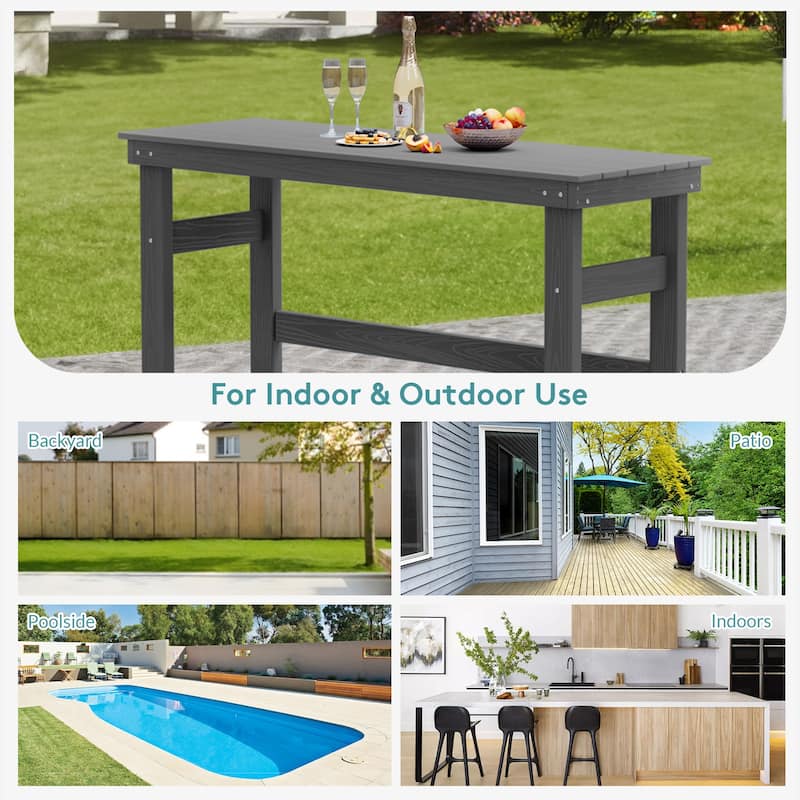 40-inch Outdoor Patio HDPE Pub Bar Table, Balcony Table