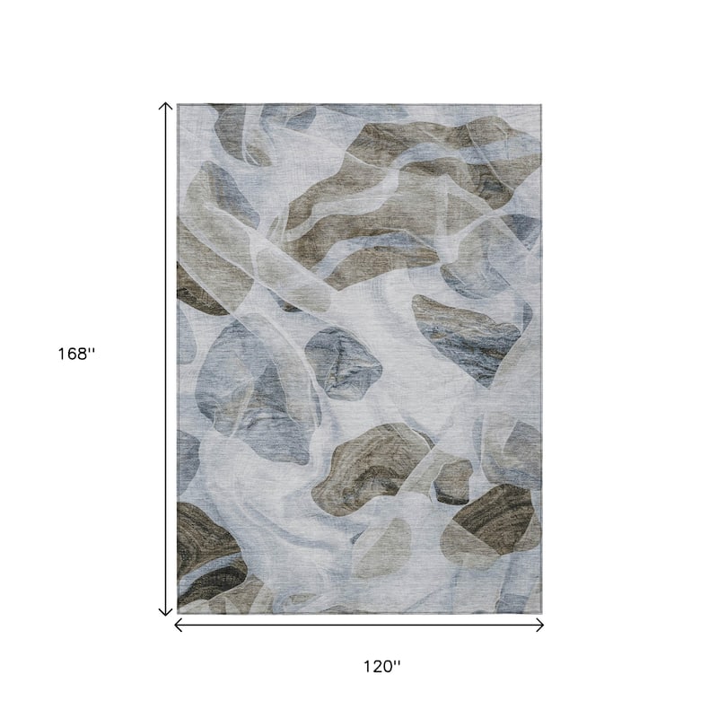 HomeRoots Abstract Transitional Rectangle Outdoor Rug
