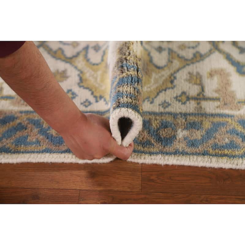Ivory / Beige Oushak Oriental Runner Rug Handmade Wool Carpet - 2'7"x 7'11"