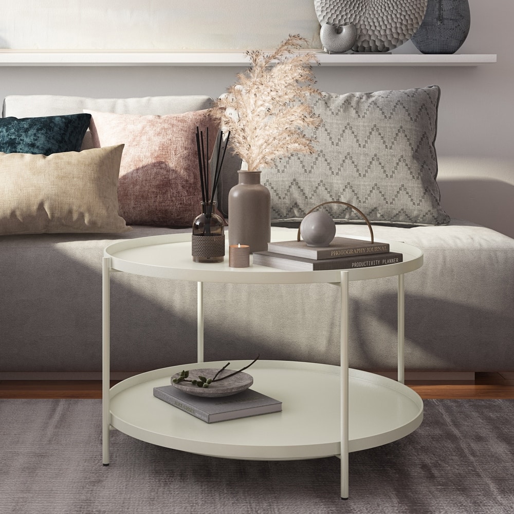 WYNDENHALL Lipton Industrial 32 inch Wide Metal Coffee Table - 31.5 "w x 31.5" d x 18.5" h