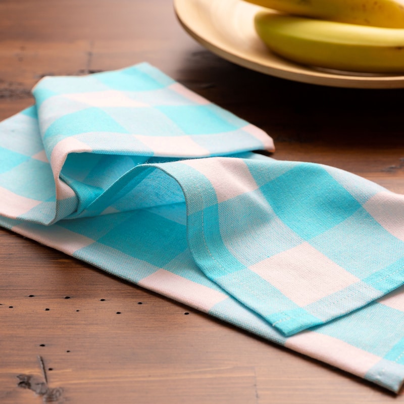 Fabstyles Country Check Cotton Kitchen Towel Set of 4 - 18x28
