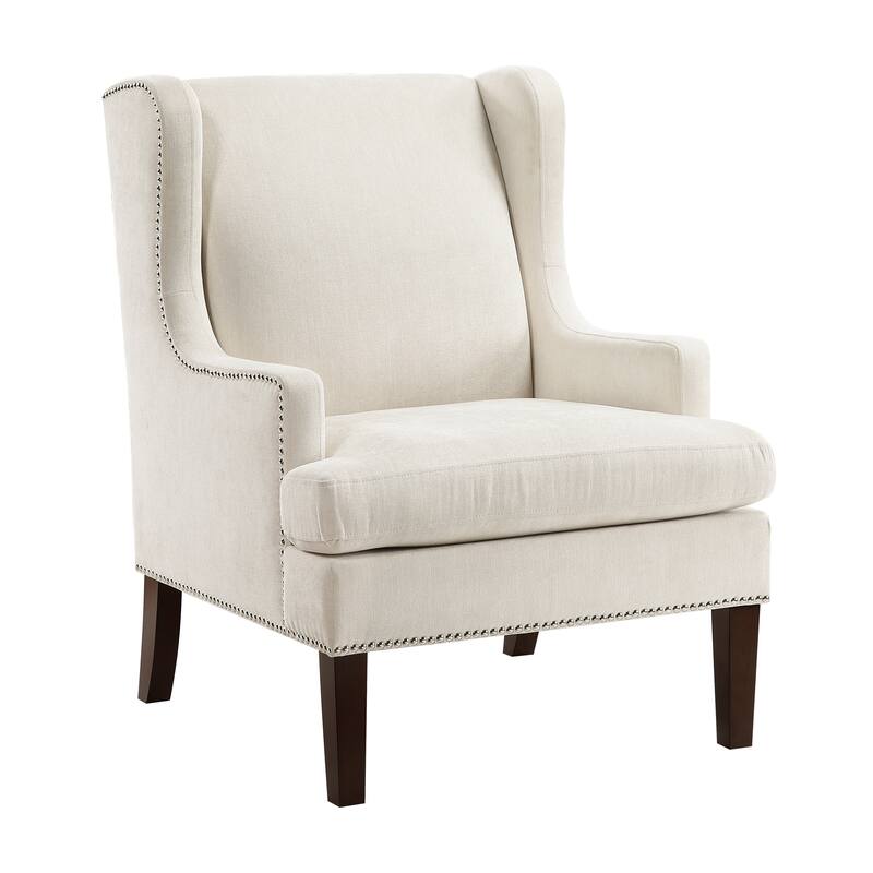LaFollette 29" Textured Accent Chair - Nailhead Trim - Beige
