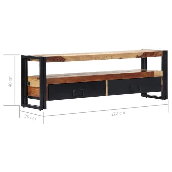 vidaXL TV Stand 47.2"x11.8"x15.7" Solid Wood Sheesham