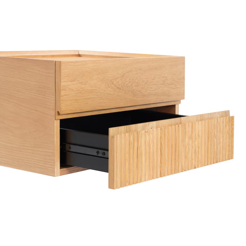 SAFAVIEH Couture Dontay 2-Drawer Ribbed Floating Nightstand