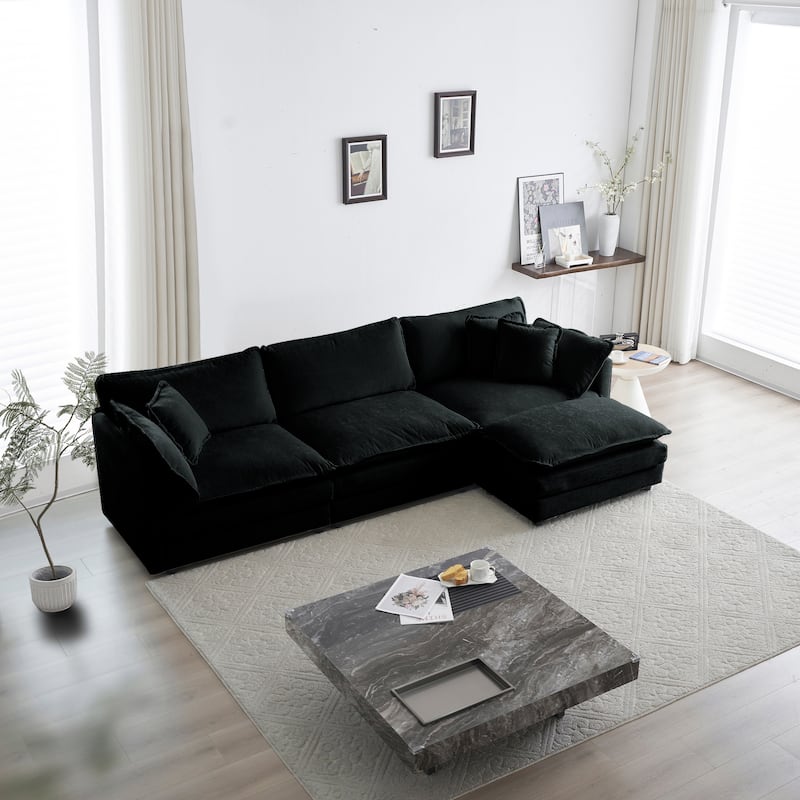 Cloud Chenille Upholstered Modular Sectional Sofa with DIY Combination Design