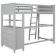preview thumbnail 43 of 48, Twin Loft Bed with Drawers and Desk, Wooden Loft Bed with Shelves - White