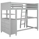 preview thumbnail 9 of 14, Twin size Maximized Space Loft Bed with Drawers and Desk, Wooden Loft Bed with Shelves, No box spring required - Gray