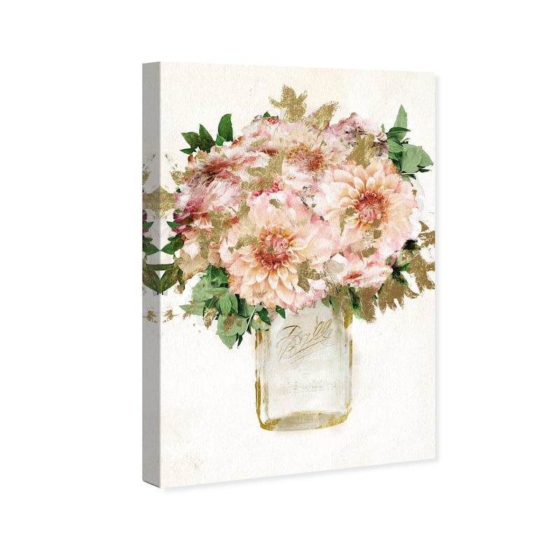 Wynwood Studio Canvas Floral and Botanical Amalfi Flower Jar White and Cream White Modern & Contemporary Wall Art Canvas Print