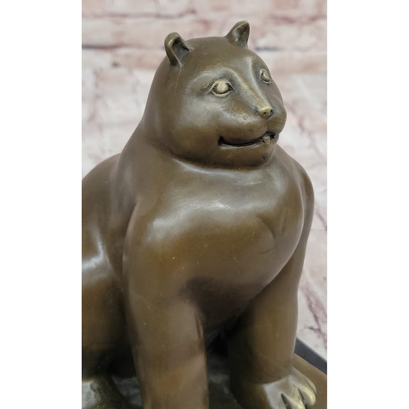 Fat Cat Gato Bronze Statue Sculpture Modern Art Figure After Fernando Botero