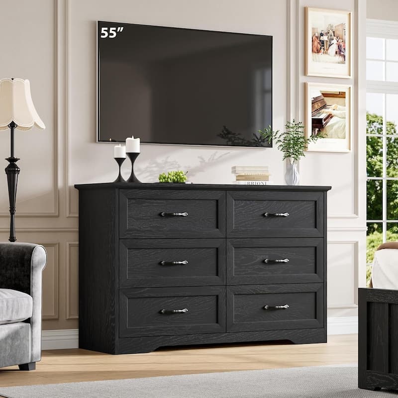 6 Drawers Dresser, TV Stand, Storage Organizer for Bedroom,Living Room