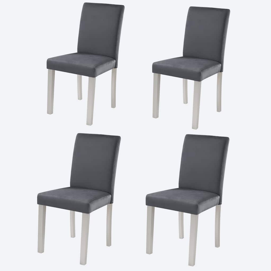 Dining Chairs set for 4,Kitchen Chair with Padded Seat, Side Chair for Dining Room, Silver grey