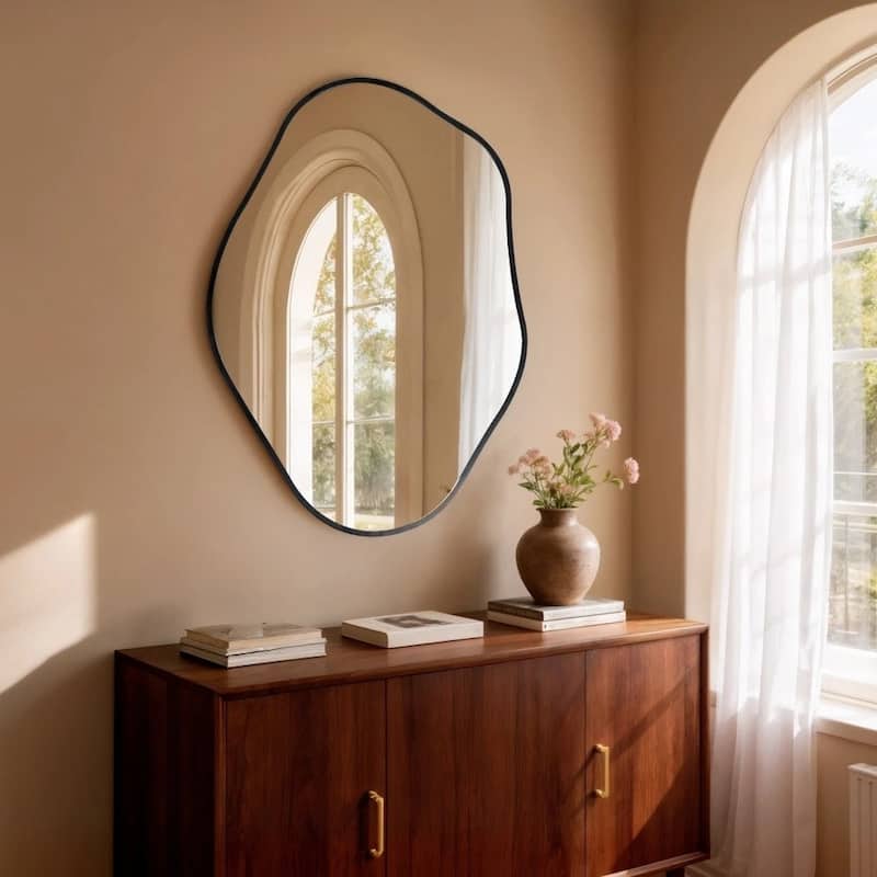 Irregular Mirrors for Wall Asymmetrical Metal Frame Decorative Mirror - 24" x 32"