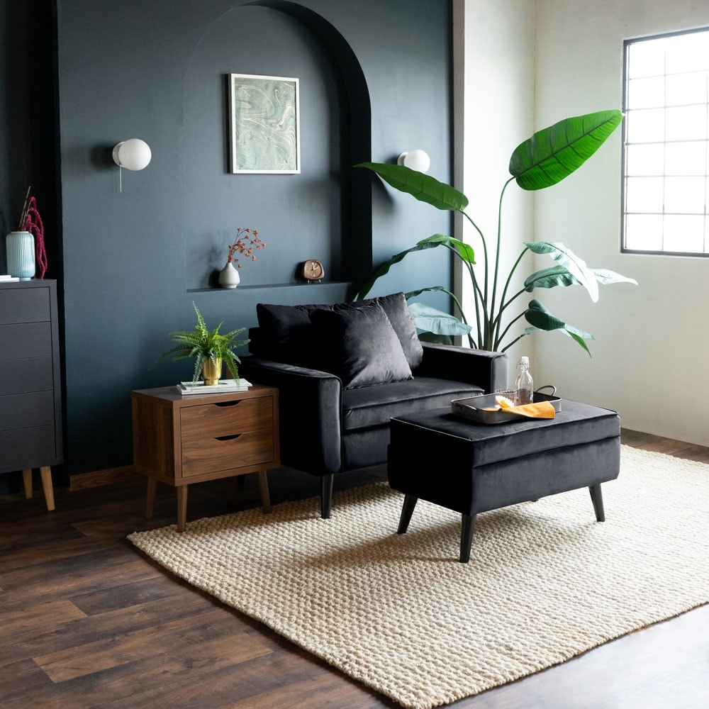 Modern Upholstered Chair With Ottoman Overstock 32053796