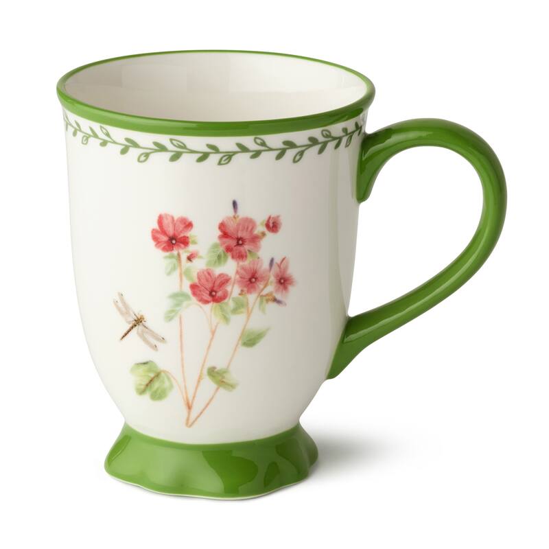 Certified International Mirabella 16 oz. Footed Mugs, Set of 4 Assorted Designs