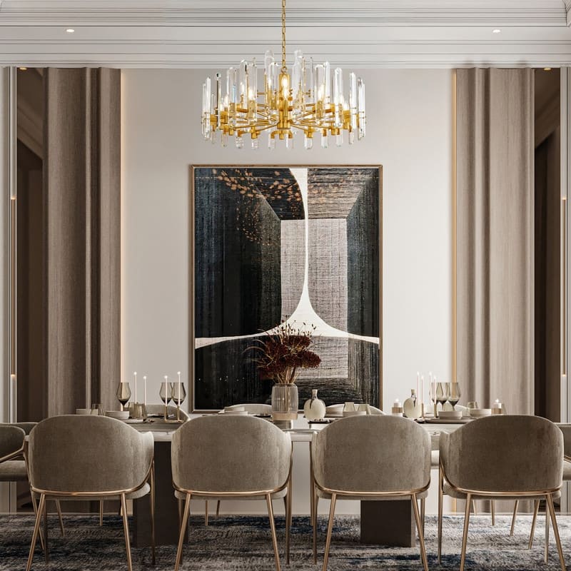 KAYLA 54in Modern Luxury Crystal Chandelier Lighting - LED Ceiling Light Fixture