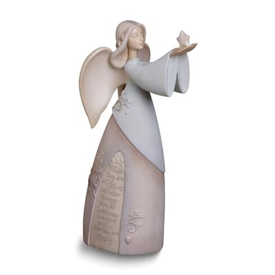 Foundations Bereavement Angel with Star Hand-Painted Stone Resin Figurine