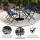 preview thumbnail 25 of 30, Rectangular Glass Metal Patio Table with Umbrella Hole
