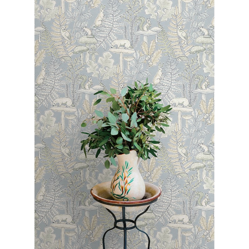 Chesapeake Holt Light Blue Woodland Wallpaper