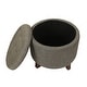 preview thumbnail 12 of 10, Adeco Round Linen Storage Ottoman Tufted Fabric Footstool with Lid