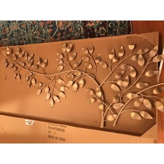 Top Product Reviews For Silver Orchid Laurel Brushed Gold Flowing Leaves Wall Decor 11210353 Overstock