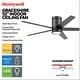 preview thumbnail 3 of 41, 52" Honeywell Graceshire Contemporary Ceiling Fan with Color Changing LED Light, Remote Control, Flush Mount, Dual Finish Blades