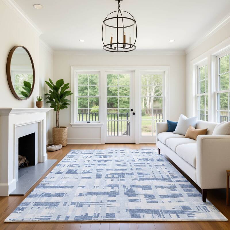 Premium Washable Super Soft Contemporary Plaid Mayfield Rug