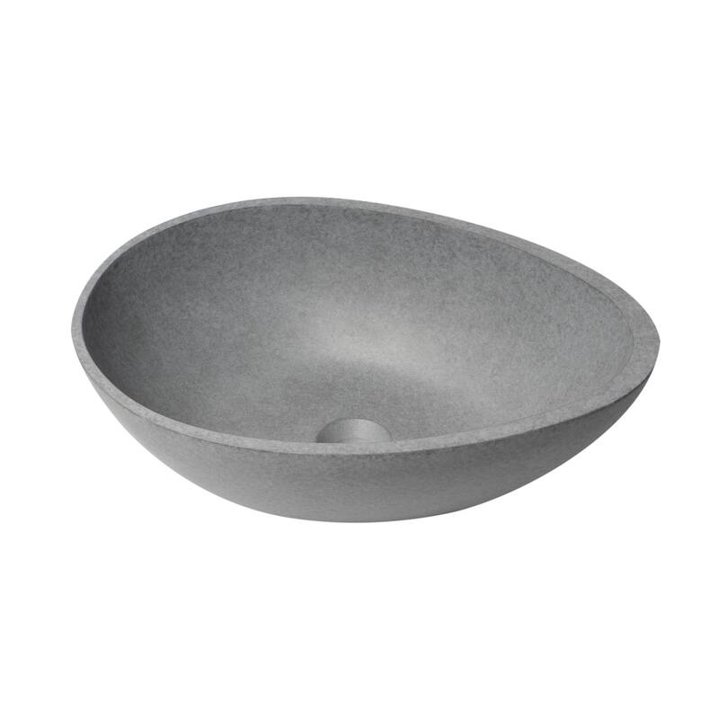 ALFI brand ABCO21O 21" Solid Concrete Tear Drop Above Mount Vessel Sink