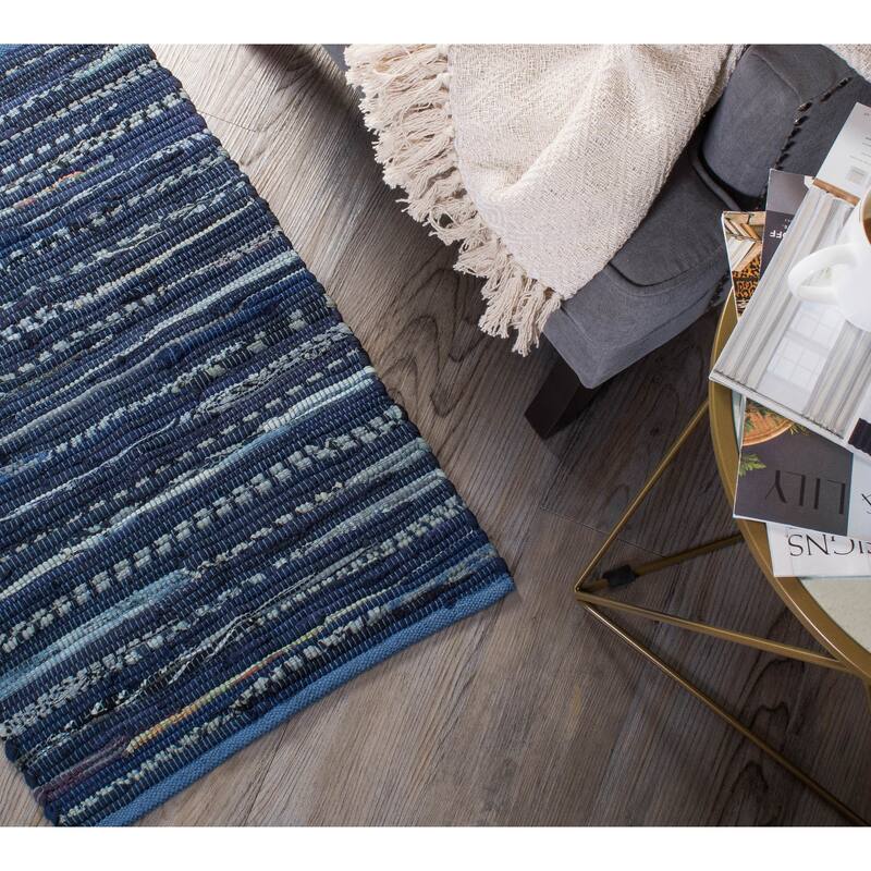 DII Recycled Fabric Striped Handmade Rag Rug