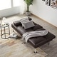 preview thumbnail 32 of 73, Modern Convertible Sleeper Sofa, Faux Leather Foldable Recliner Couch with 2 Cup Holders, Upholstered Futon Sofa Bed