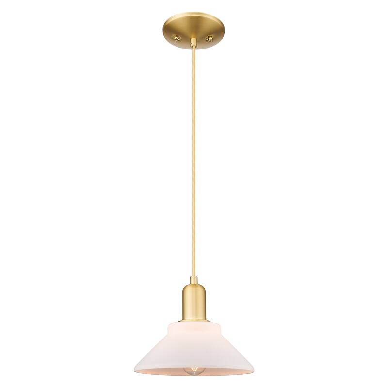 Innovations Lighting Endless Possibilities Arcadia - Orwell - 1 Light 8" Cord Hung Mini Pendant - Satin Gold/Matte White