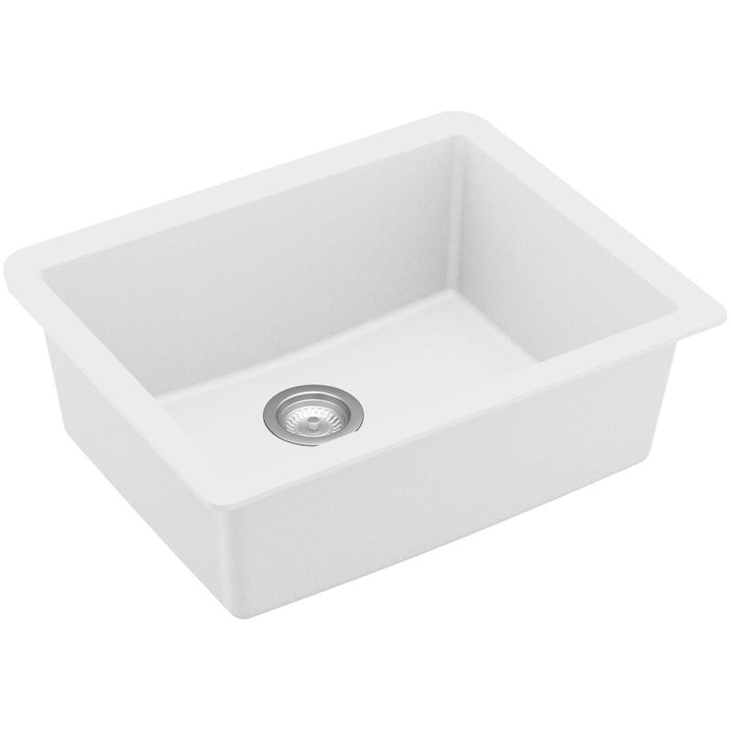 Karran USA QU-820 Quartz QU 24-3/8" Undermount Single Basin Quartz - White