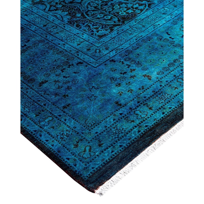 Contemporary Overdyed Wool Hand Knotted Area Rug - 6' 1" x 12' 2"