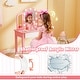 preview thumbnail 9 of 18, Gymax Kids Vanity Table Set 2-in-1 Princess Makeup Dressing Desk