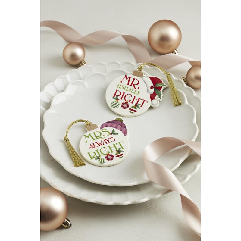 Lenox Mr. & Mrs. 2-Piece Ornament Set