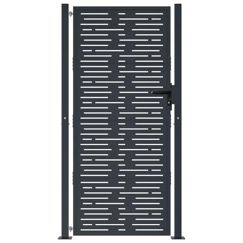 vidaXL Garden Gate Anthracite Steel Square Design