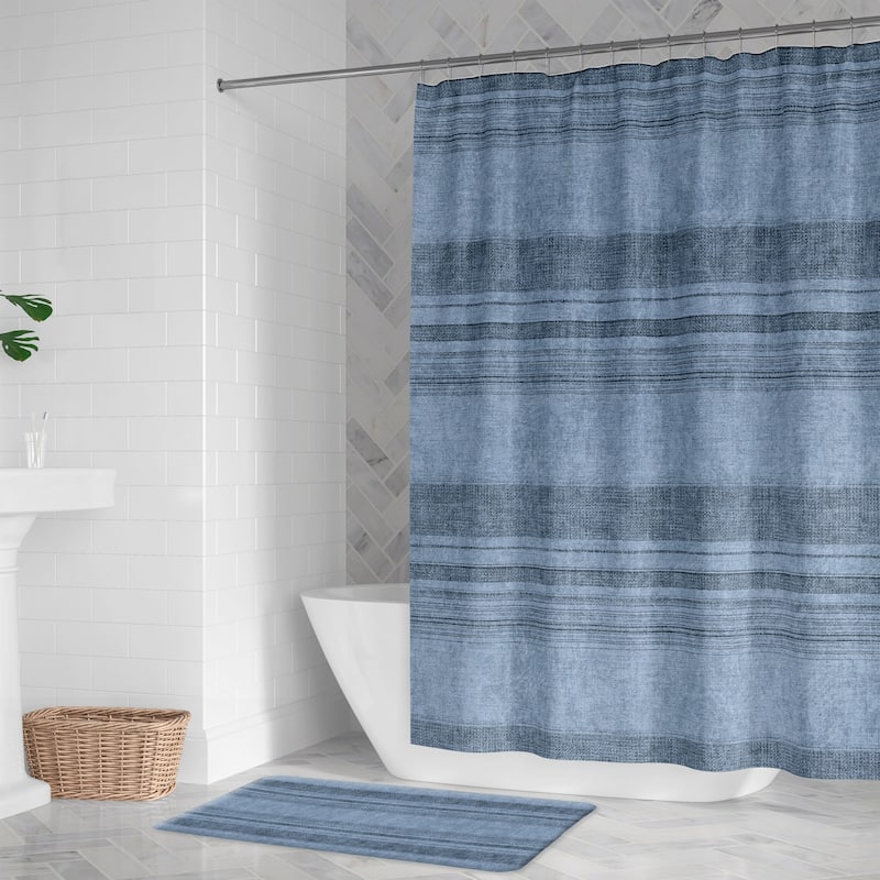 Laural Home Big Sky Dusty Blue Shower Curtain