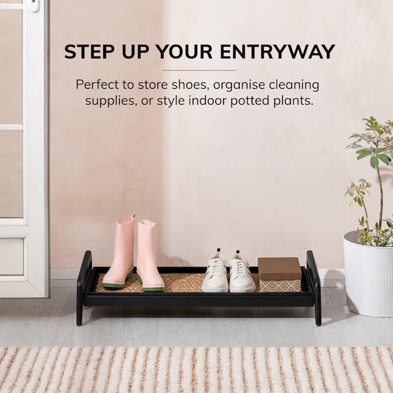Jani Single-Tier Black Stand 3-Pair Rubber Boot Tray