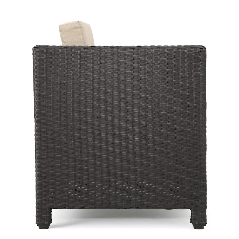 Puerta Outdoor 3-piece Wicker Seating Set with Cushions by Christopher Knight Home
