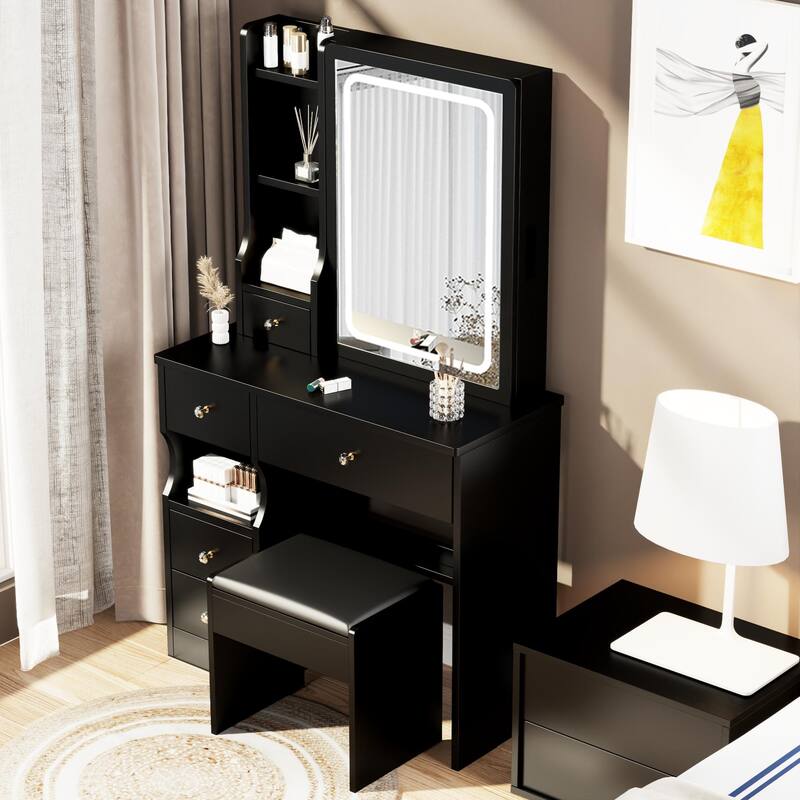 Fashion Vanity Desk with Mirror and Lights for Makeup Vanity Mirror