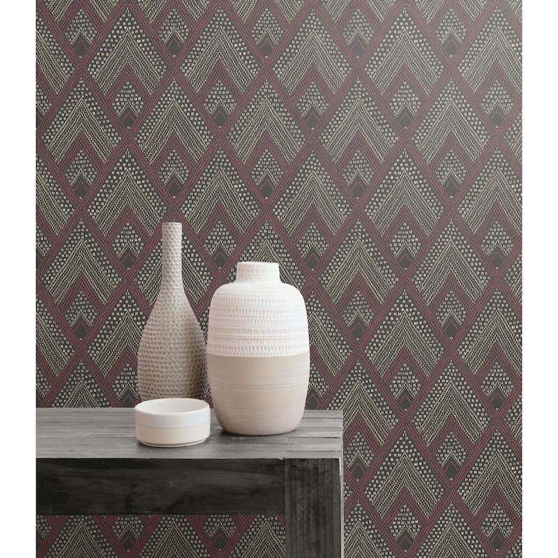 Seabrook Designs Boho Rhapsody Panama Boho Diamonds Unpasted Wallpaper