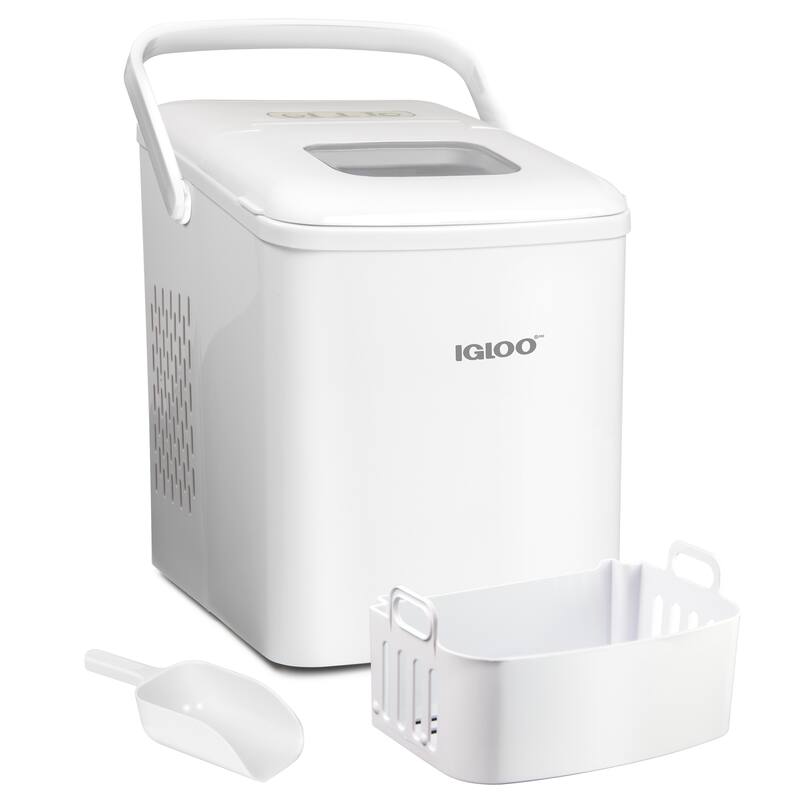 Igloo ICEB26HNWH 26-Pound Automatic Self-Cleaning Portable Countertop Ice Maker Machine With Handle, White