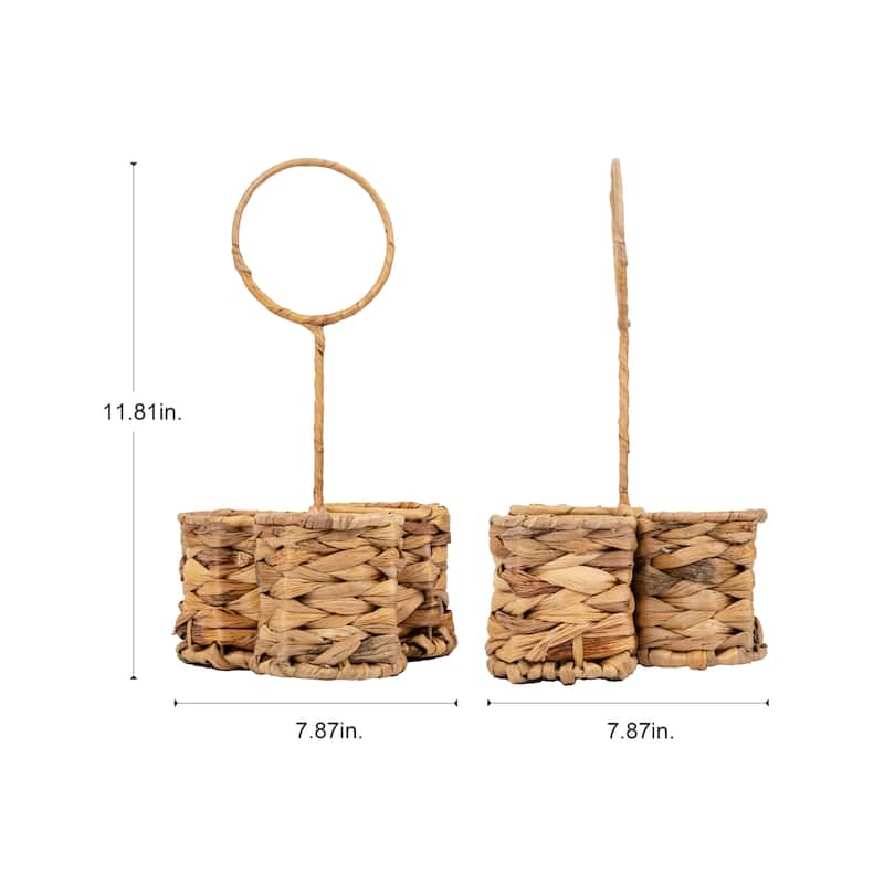 JoJo Fletcher Woven Natural Water Hyacinth Kitchen/Utensil Caddy