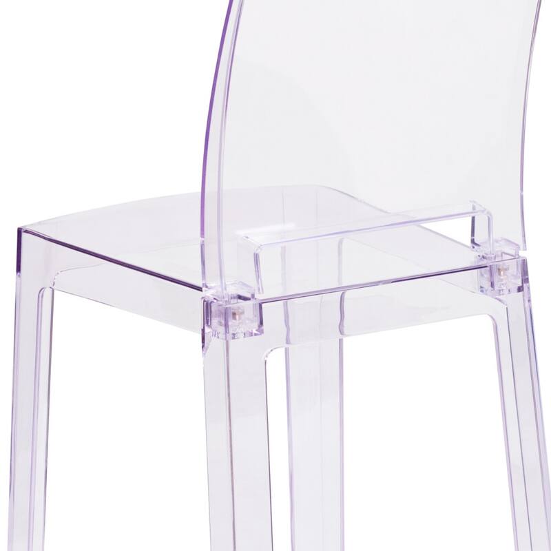 4 Pack Chair with Square Back in Transparent Crystal - Wedding Chairs