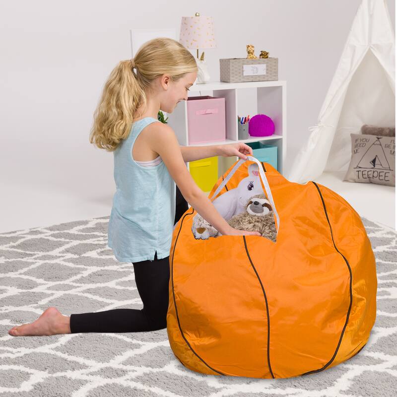 Kids Bean Bag Chair Cover Stuffed Animal Storage or Toy Organizer