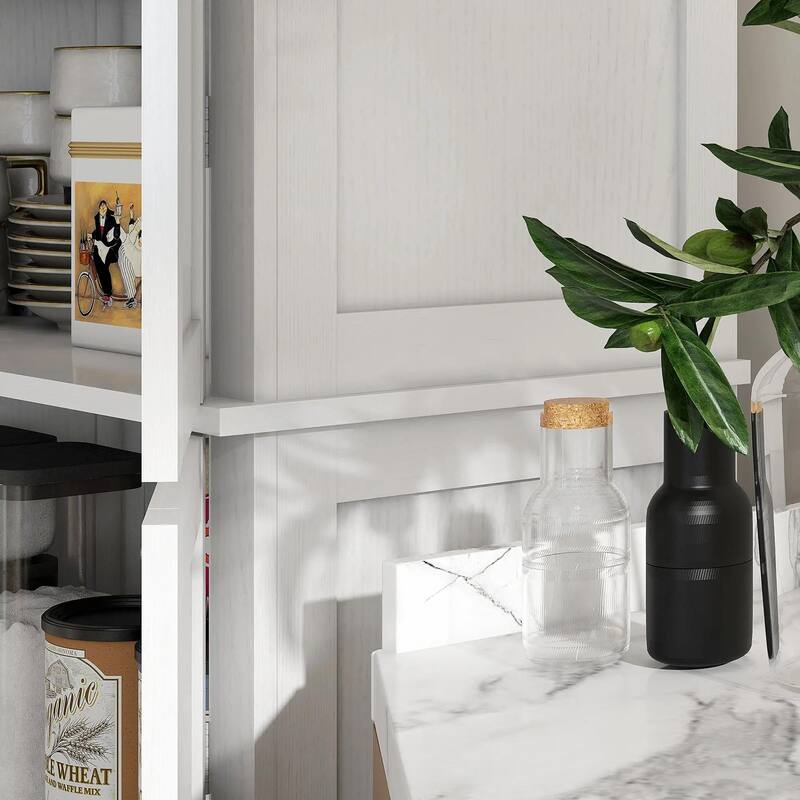 72" Kitchen Cabinet, Pantry Storage Cabinet with Doors and Shelves