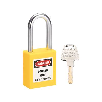Lockout Tagout Locks 1-1/2 Inch Shackle Key Alike Safety Padlock Plastic Yellow - Keyed Alike