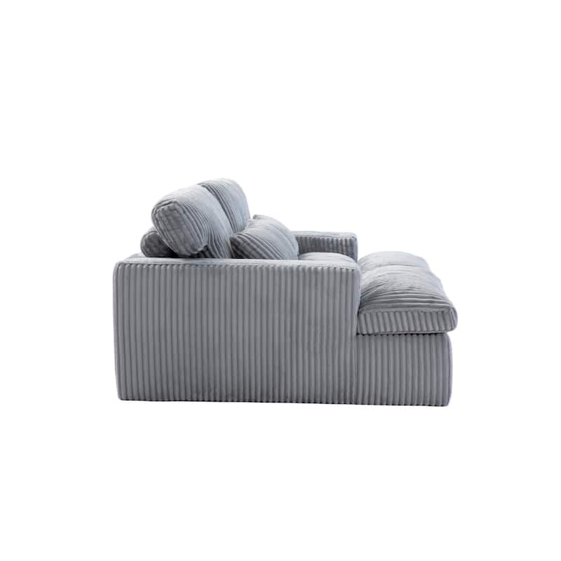 Double Chaise Lounge Chair Indoor,Oversized Upholstered Sleeper Cloud Couch,Deep Seat Sofa Bed,Corduroy Reading Chair Required