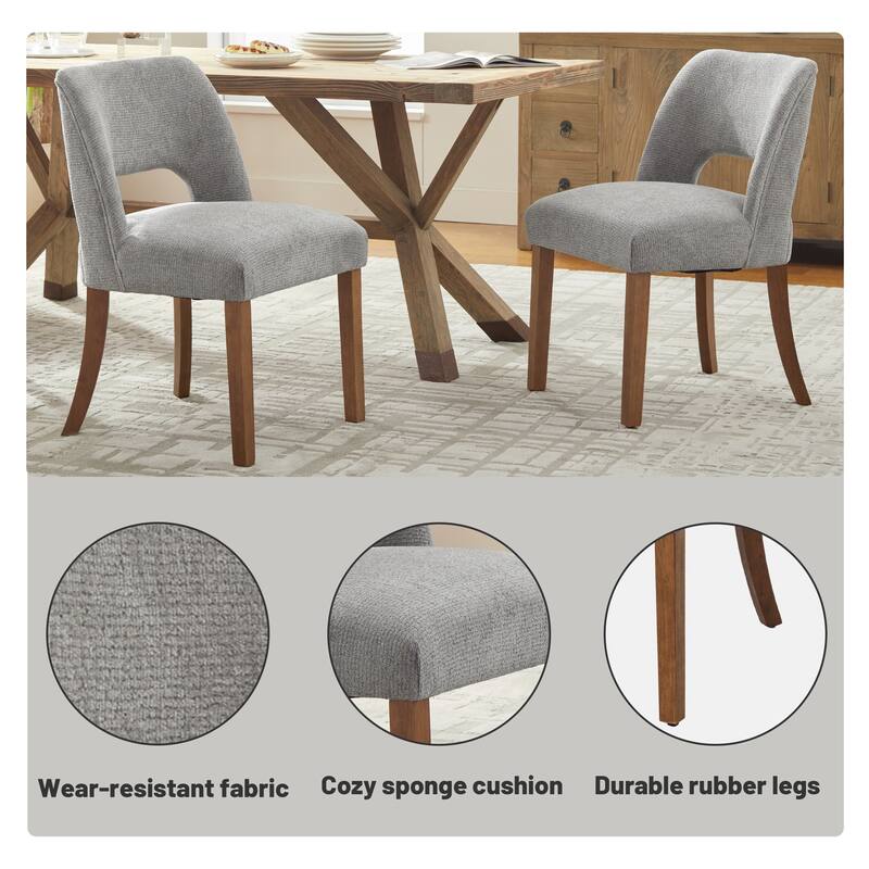 Wooden Dining Chairs Set of 2/4/6,Modern Fabric Upholstered Dining Room Chair Kitchen Chairs